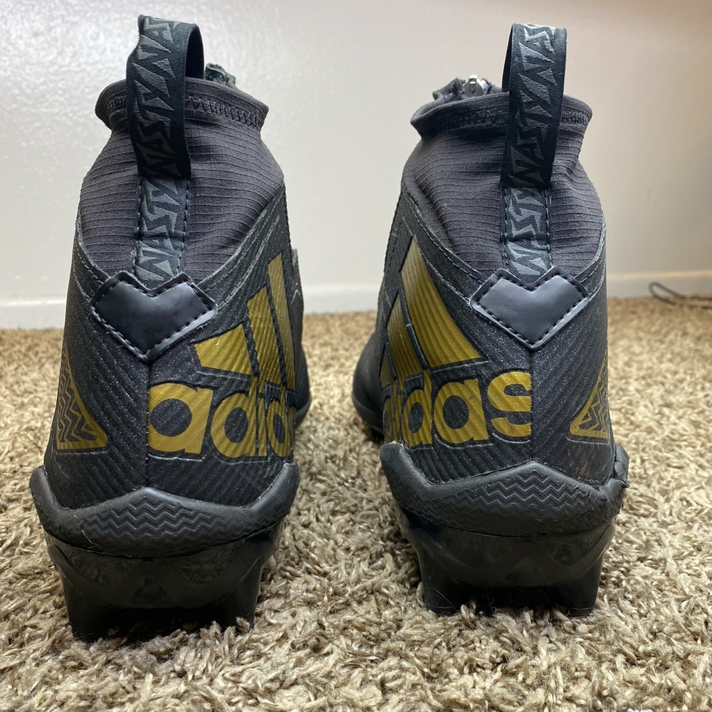 Adidas Nasty Freak Football Cleats Mens 12.5 Black Gold GZ4628 High Top Zipper - Picture 5 of 7
